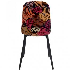 4 Sillas horus new, metal, tapizado velvet amarillo con trasera floral a juego - 4 unidades