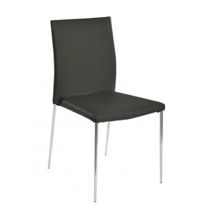 4 Sillas inma, apilable, metal, similpiel negra - 4 unidades