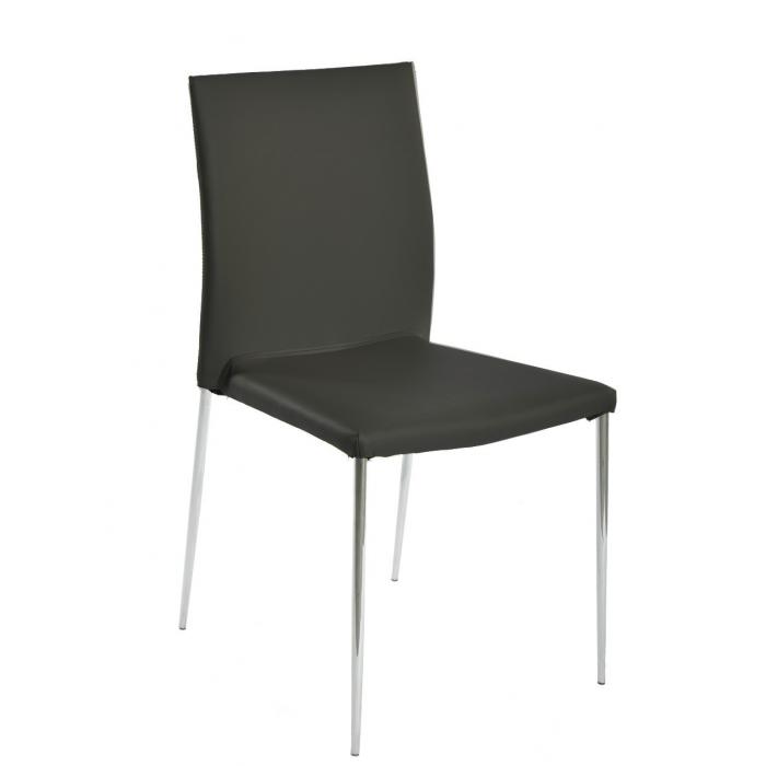 4 Sillas inma, apilable, metal, similpiel negra - 4 unidades