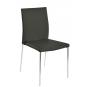 4 Sillas inma, apilable, metal, similpiel negra - 4 unidades
