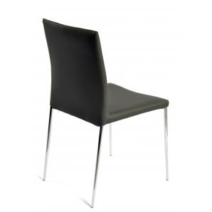 4 Sillas inma, apilable, metal, similpiel negra - 4 unidades