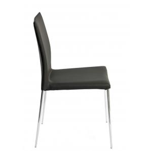 4 Sillas inma, apilable, metal, similpiel negra - 4 unidades