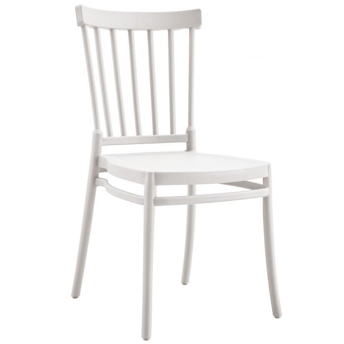 4 Sillas milos new, apilable, tratamiento anti uv, polipropileno blanco - 4 unidades