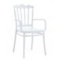 4 Sillones wedding, apilable, polipropileno blanco - 4 unidades