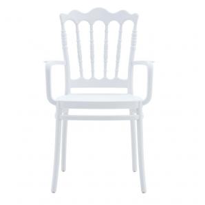 4 Sillones wedding, apilable, polipropileno blanco - 4 unidades