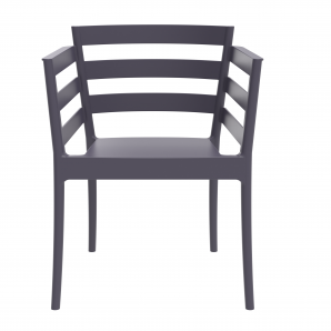 4 Sillones salerno, apilable, polipropileno antracita - 4 unidades