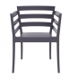 4 Sillones salerno, apilable, polipropileno antracita - 4 unidades