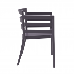 4 Sillones salerno, apilable, polipropileno antracita - 4 unidades