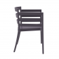 4 Sillones salerno, apilable, polipropileno antracita - 4 unidades