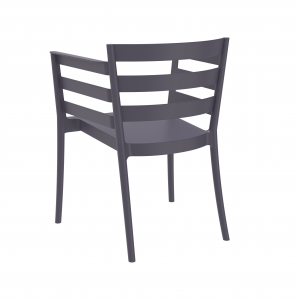 4 Sillones salerno, apilable, polipropileno antracita - 4 unidades