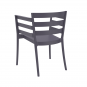 4 Sillones salerno, apilable, polipropileno antracita - 4 unidades