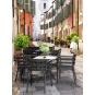 4 Sillones salerno, apilable, polipropileno antracita - 4 unidades