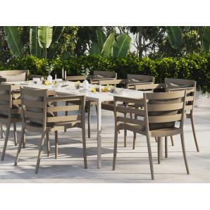 4 Sillones salerno, apilable, polipropileno antracita - 4 unidades