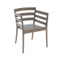 4 Sillones salerno, apilable, polipropileno marrón light - 4 unidades