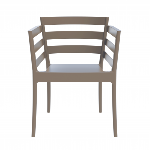 4 Sillones salerno, apilable, polipropileno marrón light - 4 unidades