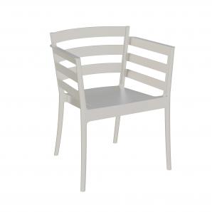 4 Sillones salerno, apilable, polipropileno gris pálido - 4 unidades
