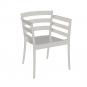 4 Sillones salerno, apilable, polipropileno gris pálido - 4 unidades
