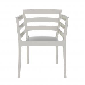 4 Sillones salerno, apilable, polipropileno gris pálido - 4 unidades