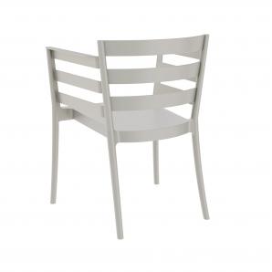 4 Sillones salerno, apilable, polipropileno gris pálido - 4 unidades