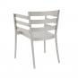 4 Sillones salerno, apilable, polipropileno gris pálido - 4 unidades