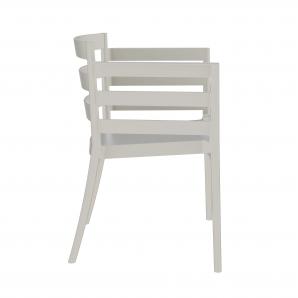 4 Sillones salerno, apilable, polipropileno gris pálido - 4 unidades