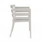 4 Sillones salerno, apilable, polipropileno gris pálido - 4 unidades