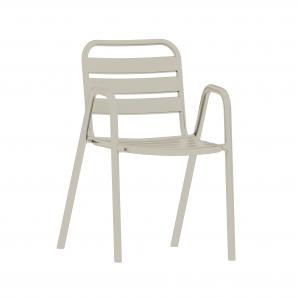 4 Sillones tropicana, apilable, polipropileno gris pálido - 4 unidades