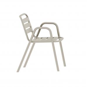 4 Sillones tropicana, apilable, polipropileno gris pálido - 4 unidades