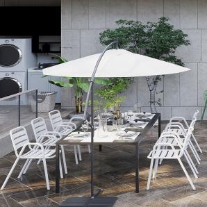 4 Sillones tropicana, apilable, polipropileno gris pálido - 4 unidades