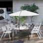 4 Sillones tropicana, apilable, polipropileno gris pálido - 4 unidades