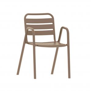 4 Sillones tropicana, apilable, polipropileno marrón light - 4 unidades