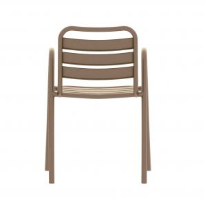 4 Sillones tropicana, apilable, polipropileno marrón light - 4 unidades