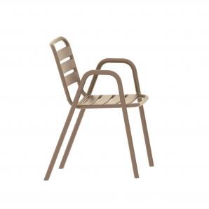 4 Sillones tropicana, apilable, polipropileno marrón light - 4 unidades