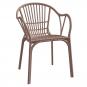 4 Sillones amalfi, apilable, polipropileno marrón light - 4 unidades