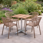 4 Sillones amalfi, apilable, polipropileno marrón light - 4 unidades