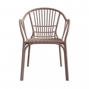 4 Sillones amalfi, apilable, polipropileno marrón light - 4 unidades