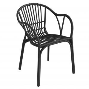 4 Sillones amalfi, apilable, polipropileno antracita - 4 unidades