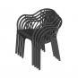 4 Sillones amalfi, apilable, polipropileno antracita - 4 unidades