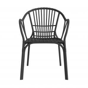 4 Sillones amalfi, apilable, polipropileno antracita - 4 unidades