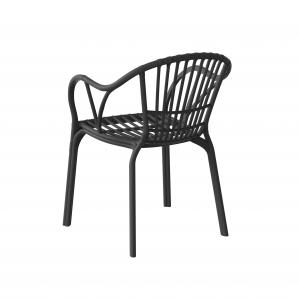 4 Sillones amalfi, apilable, polipropileno antracita - 4 unidades