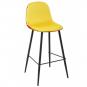 2 Taburetes horus new, metal, tapizado velvet amarillo con trasera floral a juego - 2 unidades