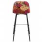 2 Taburetes horus new, metal, tapizado velvet amarillo con trasera floral a juego - 2 unidades