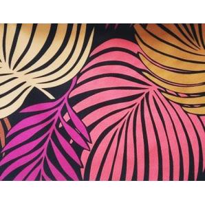 2 Taburetes horus new, metal, tapizado velvet amarillo con trasera floral a juego - 2 unidades
