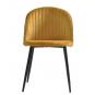4 Sillas palm yellow, metal, tapizado velvet amarillo con trasera palm - 4 unidades