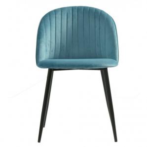 4 Sillas palm sky blue, metal, tapizado velvet azul con trasera palm - 4 unidades