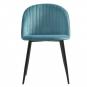 4 Sillas palm sky blue, metal, tapizado velvet azul con trasera palm - 4 unidades