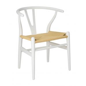 2 Sillas wish, madera de haya, blanca, fibra trenzada - 2 unidades