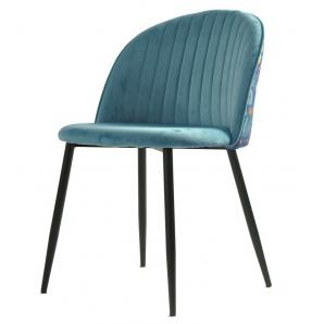 4 Sillas carnaval sky blue, metal, tapizado velvet azul con trasera carnaval - 4 unidades