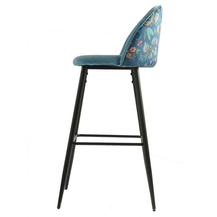 4 Taburetes carnaval sky blue, metal, tapizado velvet azul con trasera carnaval - 4 unidades