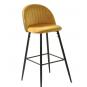 4 Taburetes carnaval yellow, metal, tapizado velvet amarillo con trasera carnaval - 4 unidades